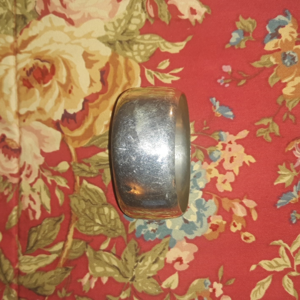 Thick Silver Bangle - image 1